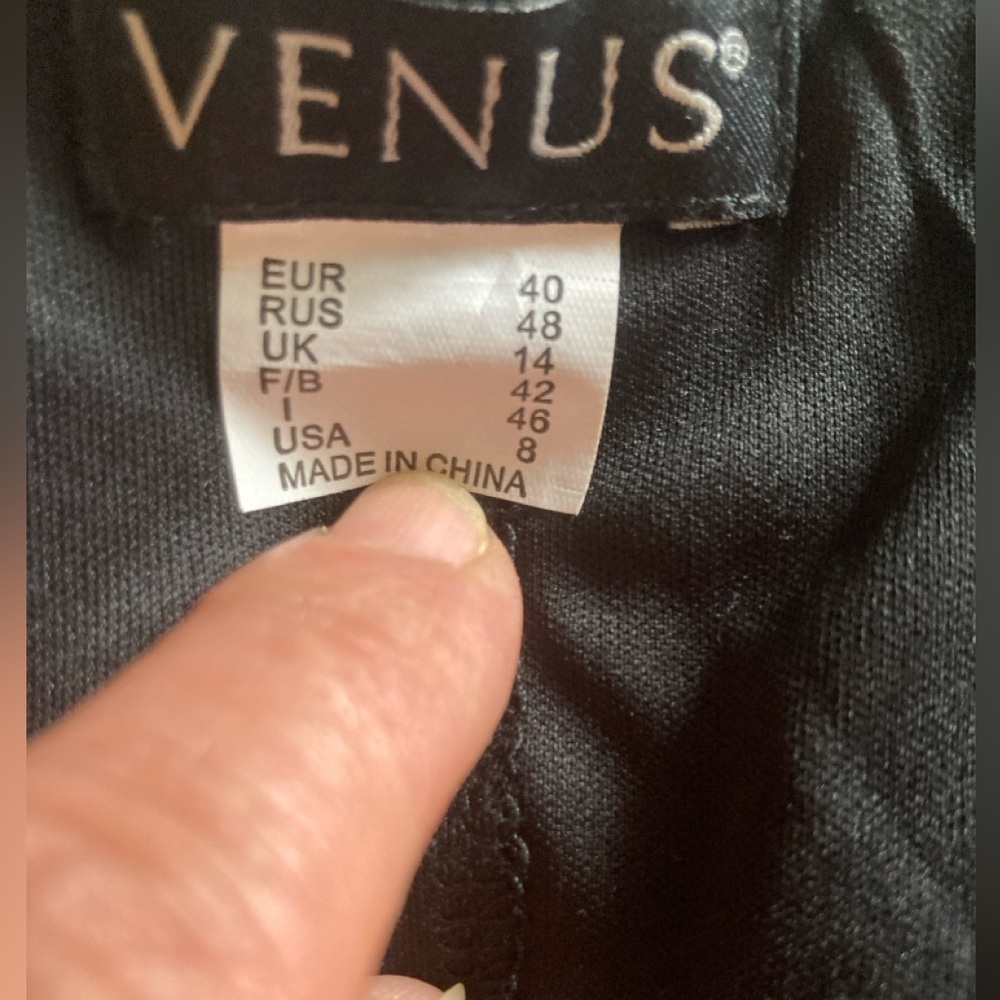 VENUS Black Racerback V-neck Tunic Dress, size 8 - Picture 3 of 9